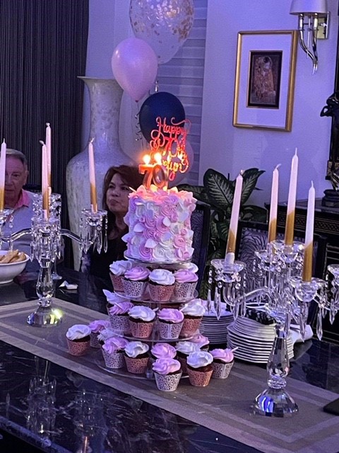 Beautiful pink and white cupcake tower