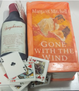 Book and wine bottle