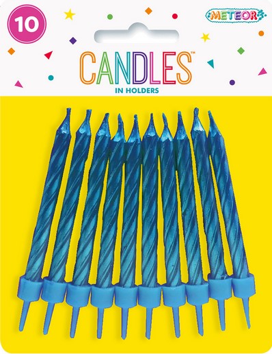10 Blue Candle Set