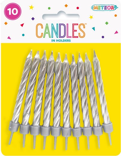 10 Silver Candle Set