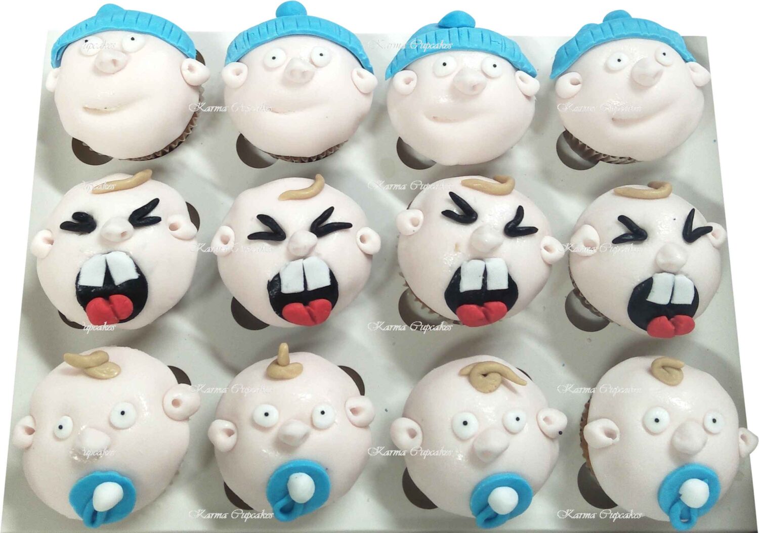 3D Baby Face Cupcakes