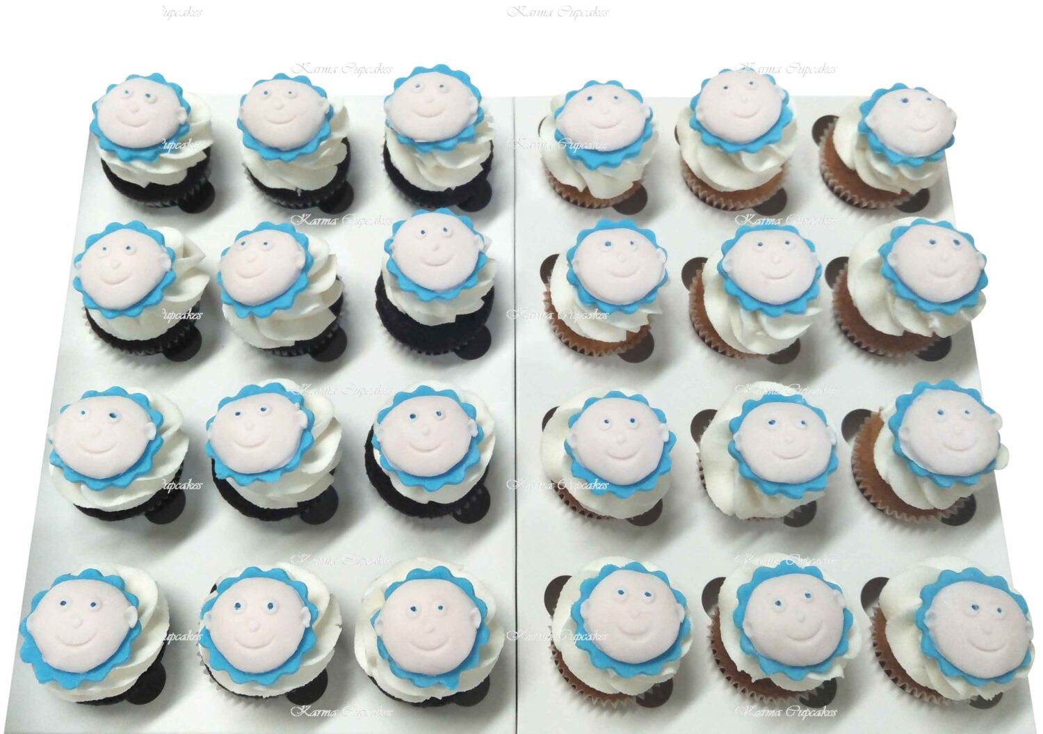 Mini cupcakes with Baby Faces