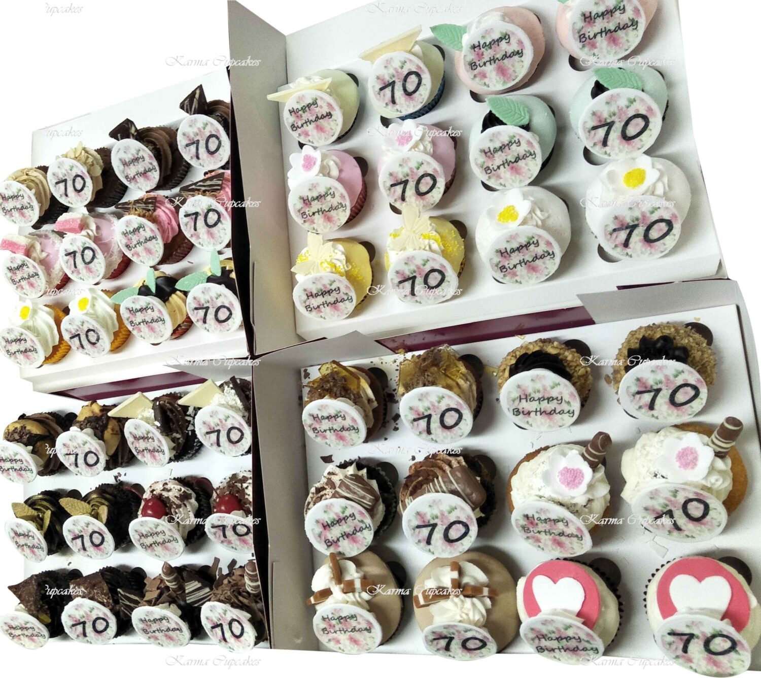 Celebration edible image gourmet cupcakes - Choose age and writing