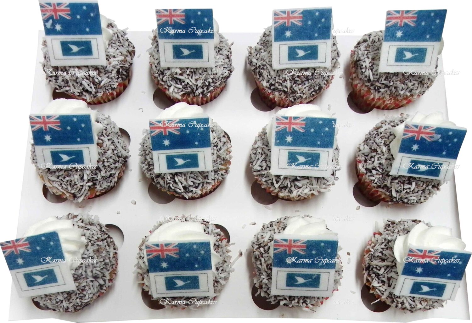 Australian Flag Lamington Cupcake