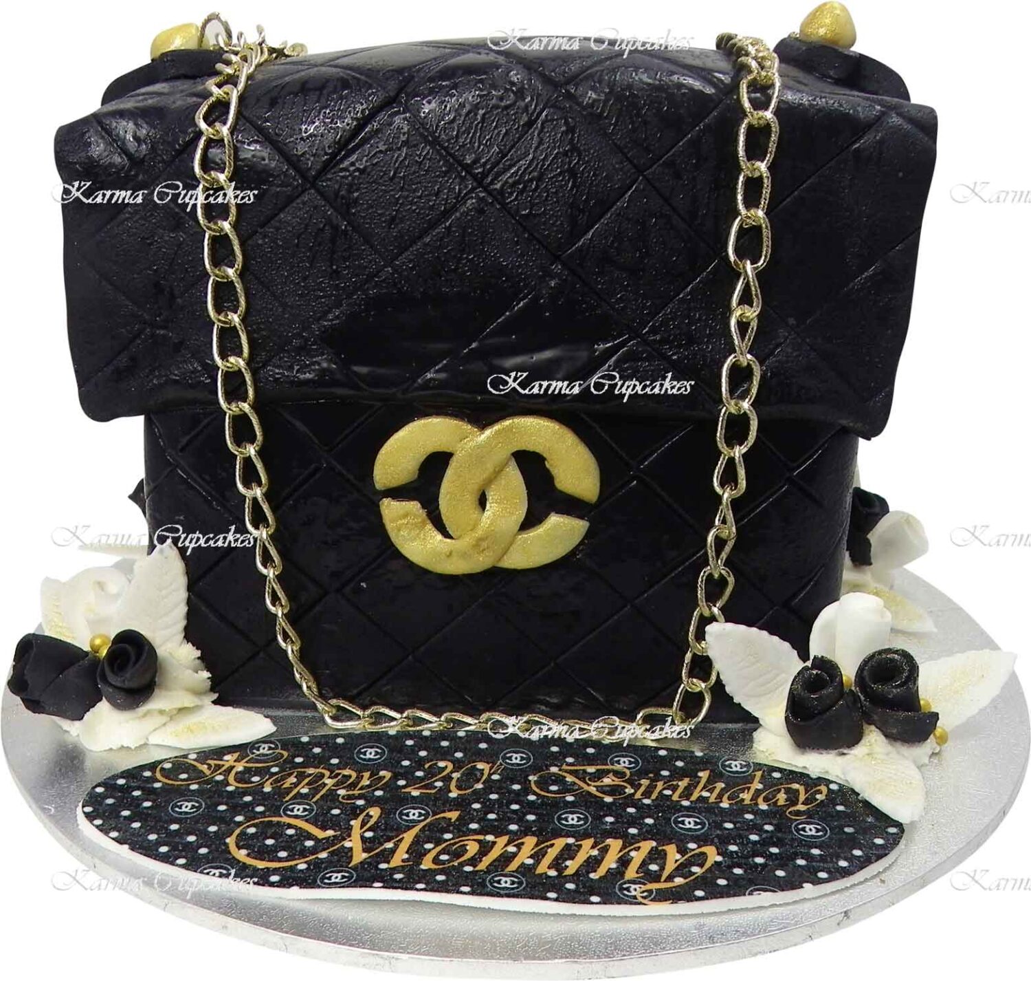 Black & Gold Handbag Cake