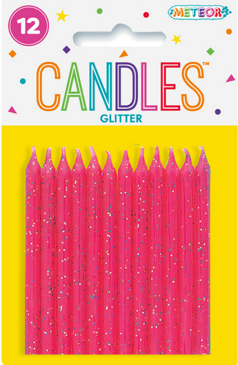 Pink Glitter Candles
