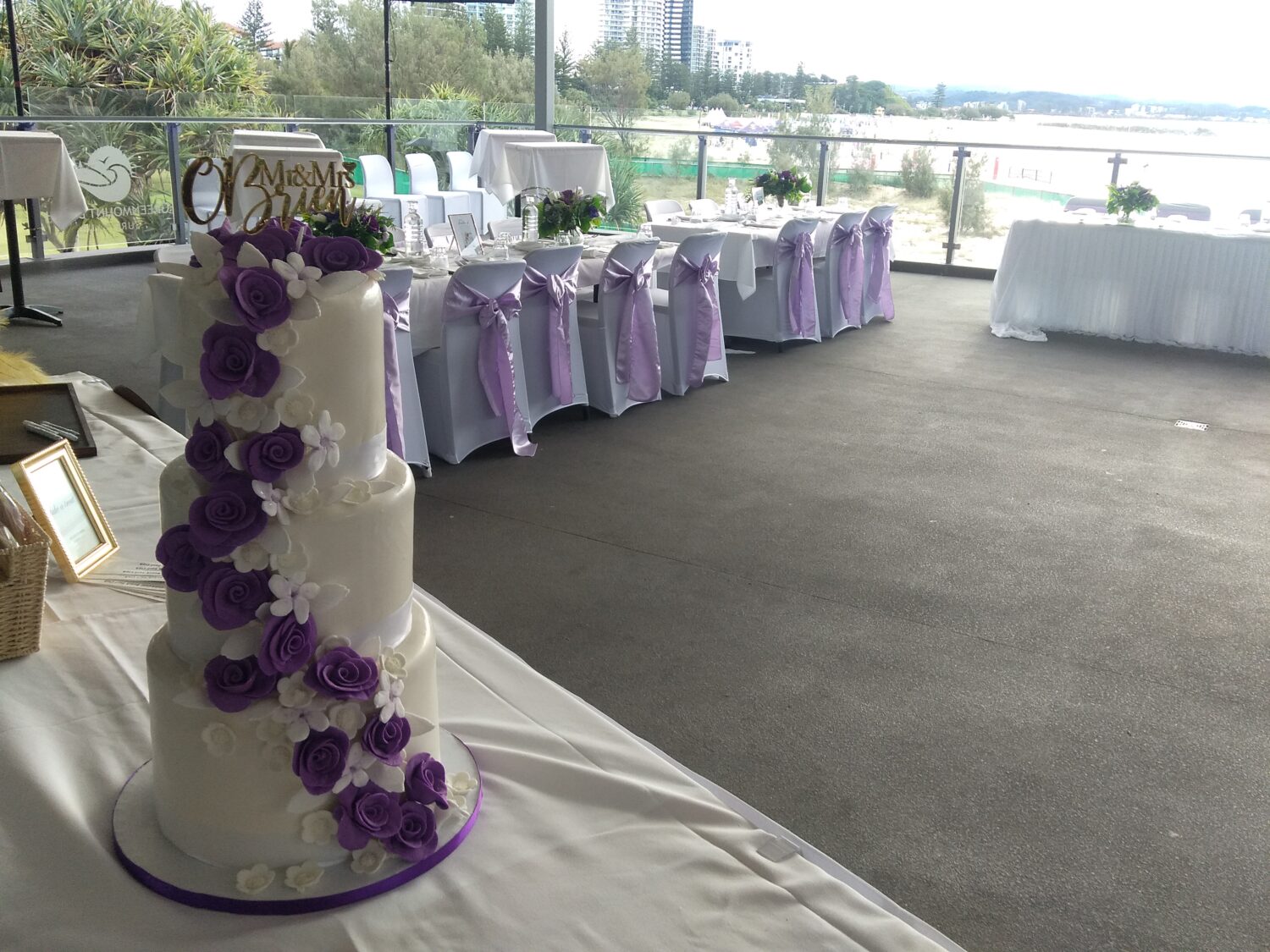 High Three Tier Fondant Iced Wedding Cake