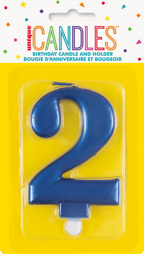 Metallic Blue Candle Number 2