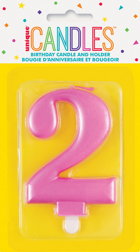Metallic Pink Candle Number 2