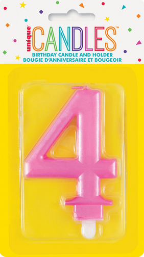 Metallic Pink Candle Number 4