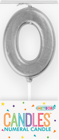 Silver Mini Candle Number 0