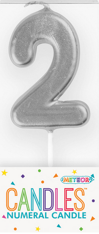 Silver Mini Candle Number 2