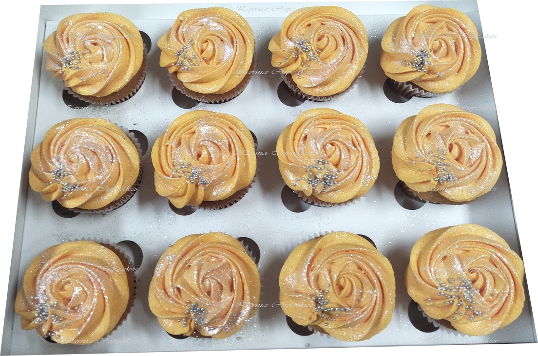 Yellow Rose Swirl Regular R U Ok? Cupcake -Vanilla/Chocolate - Minimum 6