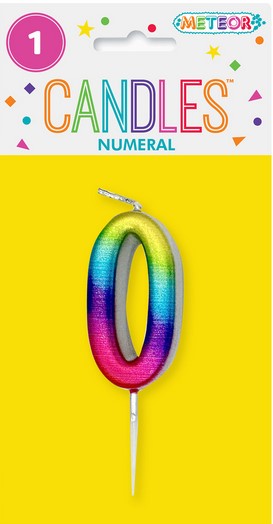 Rainbow Mini Candle Number 0