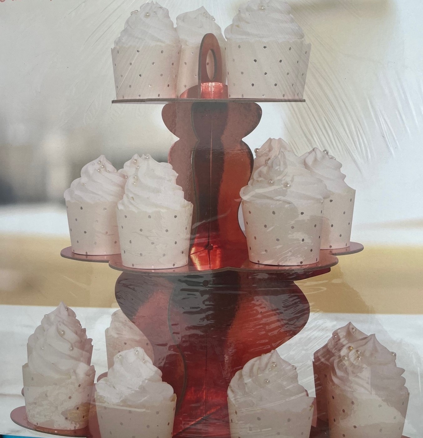 3 Tiers Cupcake Stand - Metallic Rose Gold