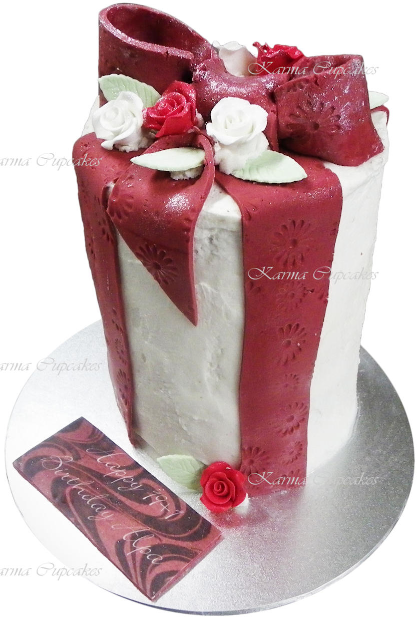 Tall Ribbon Bow Cake