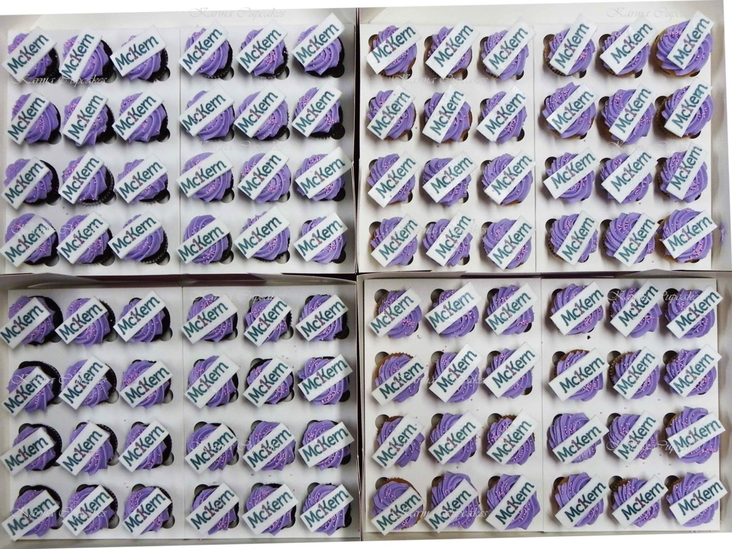 International Women's Day Mini Cupcakes with Square/ rectangle Logo