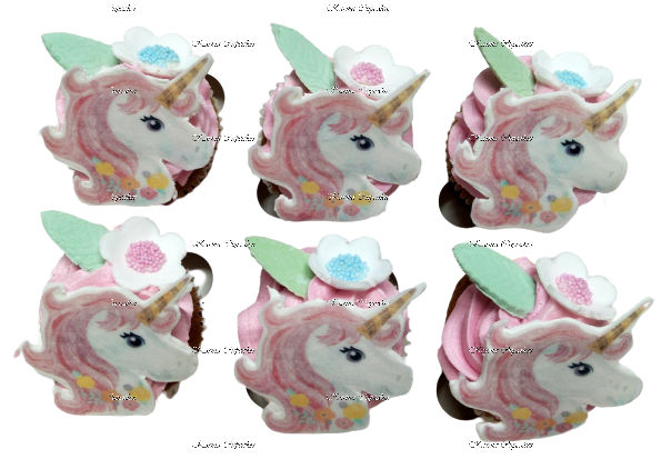 Unicorn Cupcakes with edible images