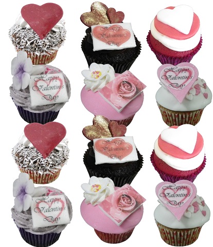 12 Valentine's Day Cupcakes (without lace wrappers)