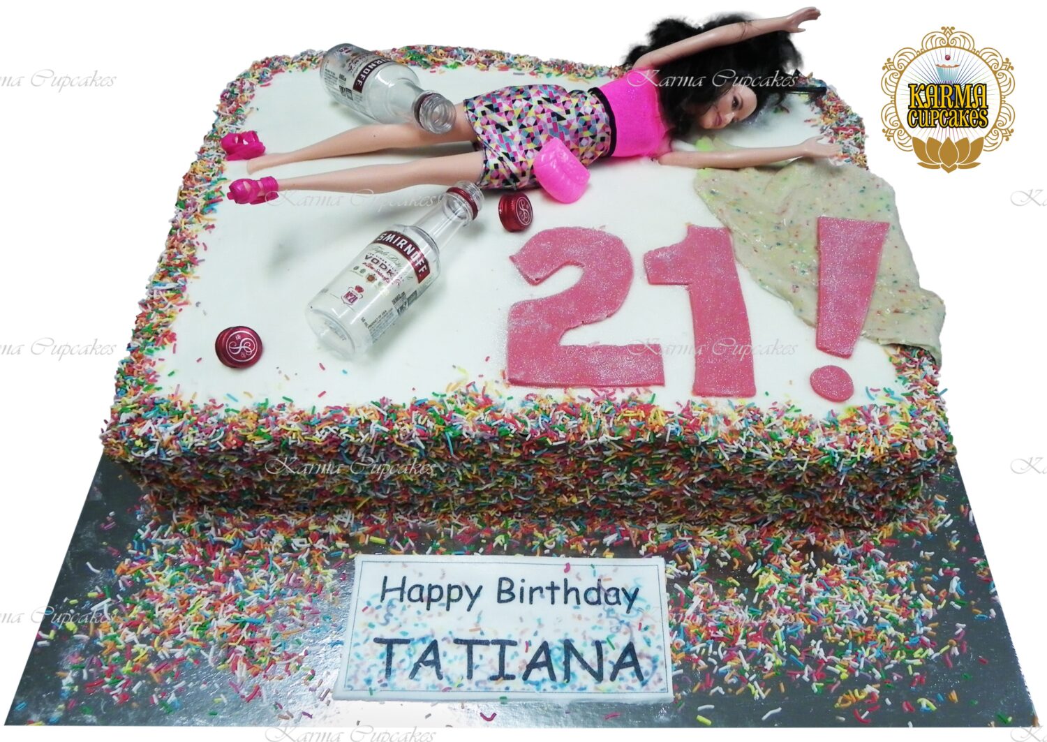 Half Slab Cake with Drunk Doll