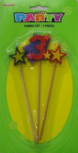 Number 3 Candle Set
