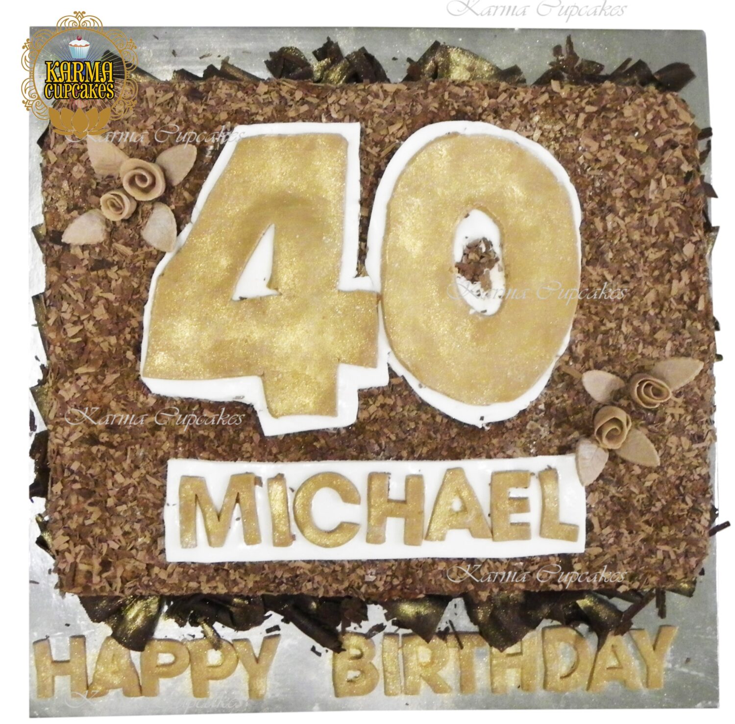 Birthday 1/2 Slab cake with Chocolate Flakes