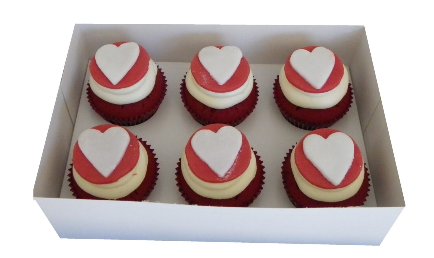 6 Red Velvet Cupcakes