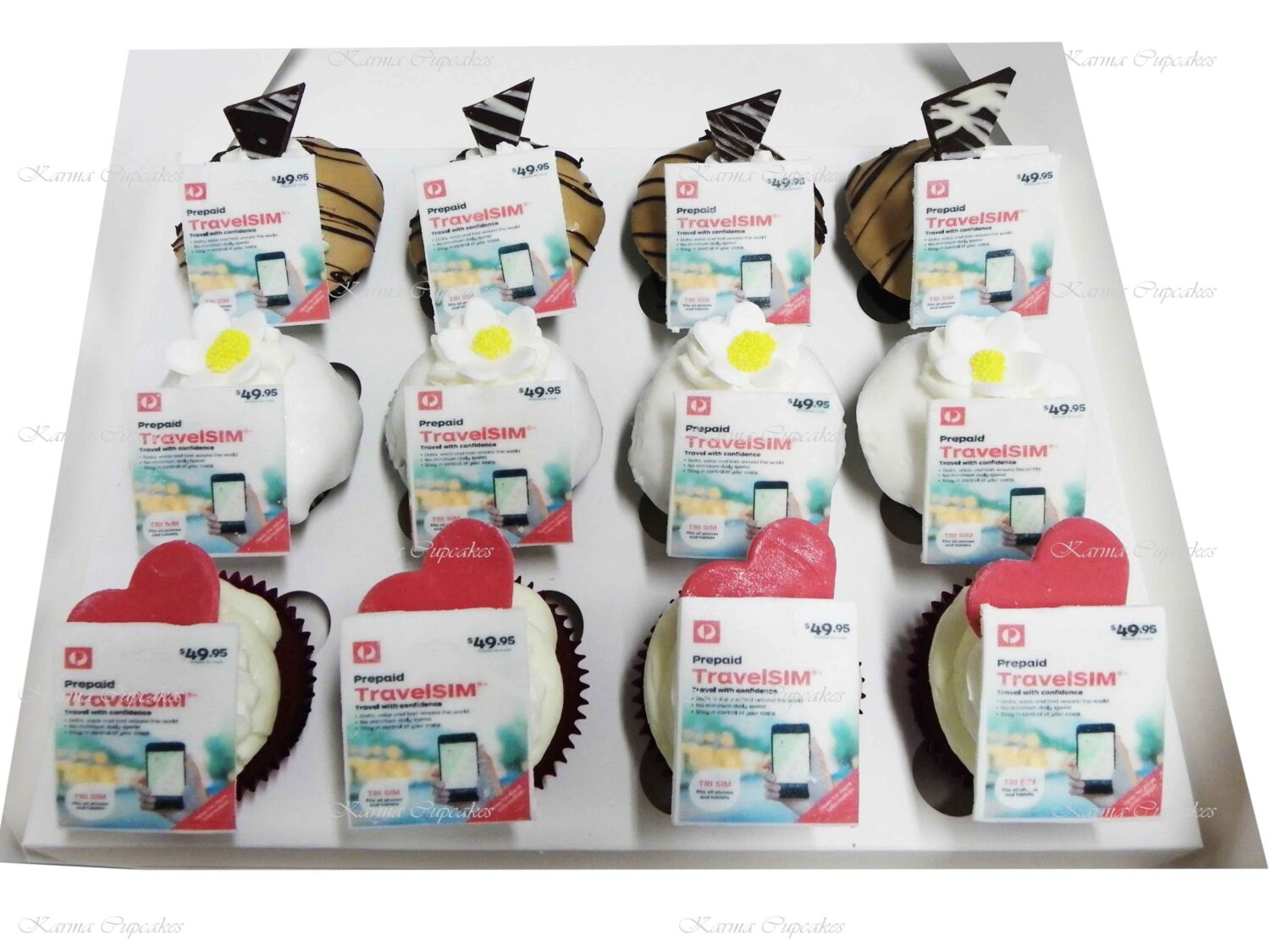 Mystery box of Gourmet Cupcakes with a Corporate Edible Image/ Logo