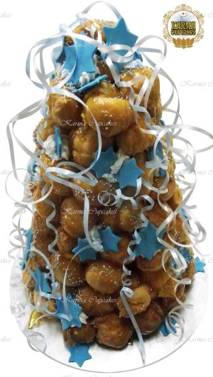Croquembouche with edible stars - colour of your choice (75 profiteroles)