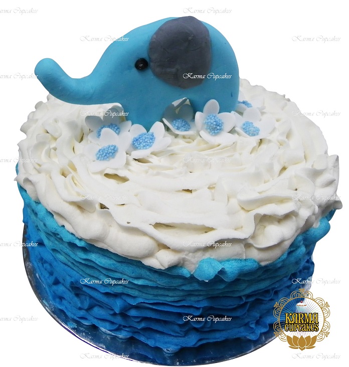 Elephant 8" Ombre Ruffle Cake - Choose your colours