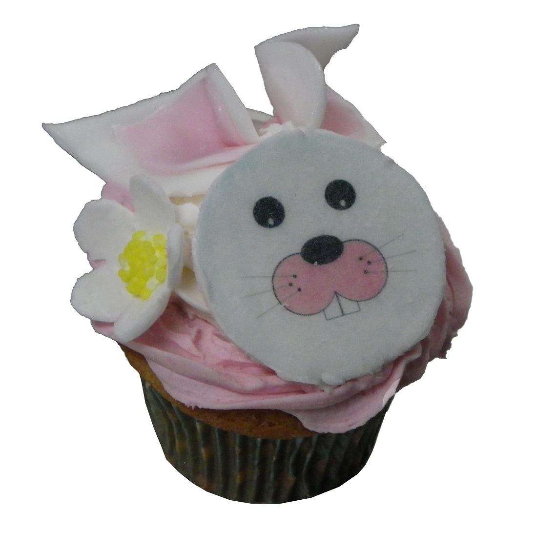 Vanilla Cupcake with an edible Bunny Face