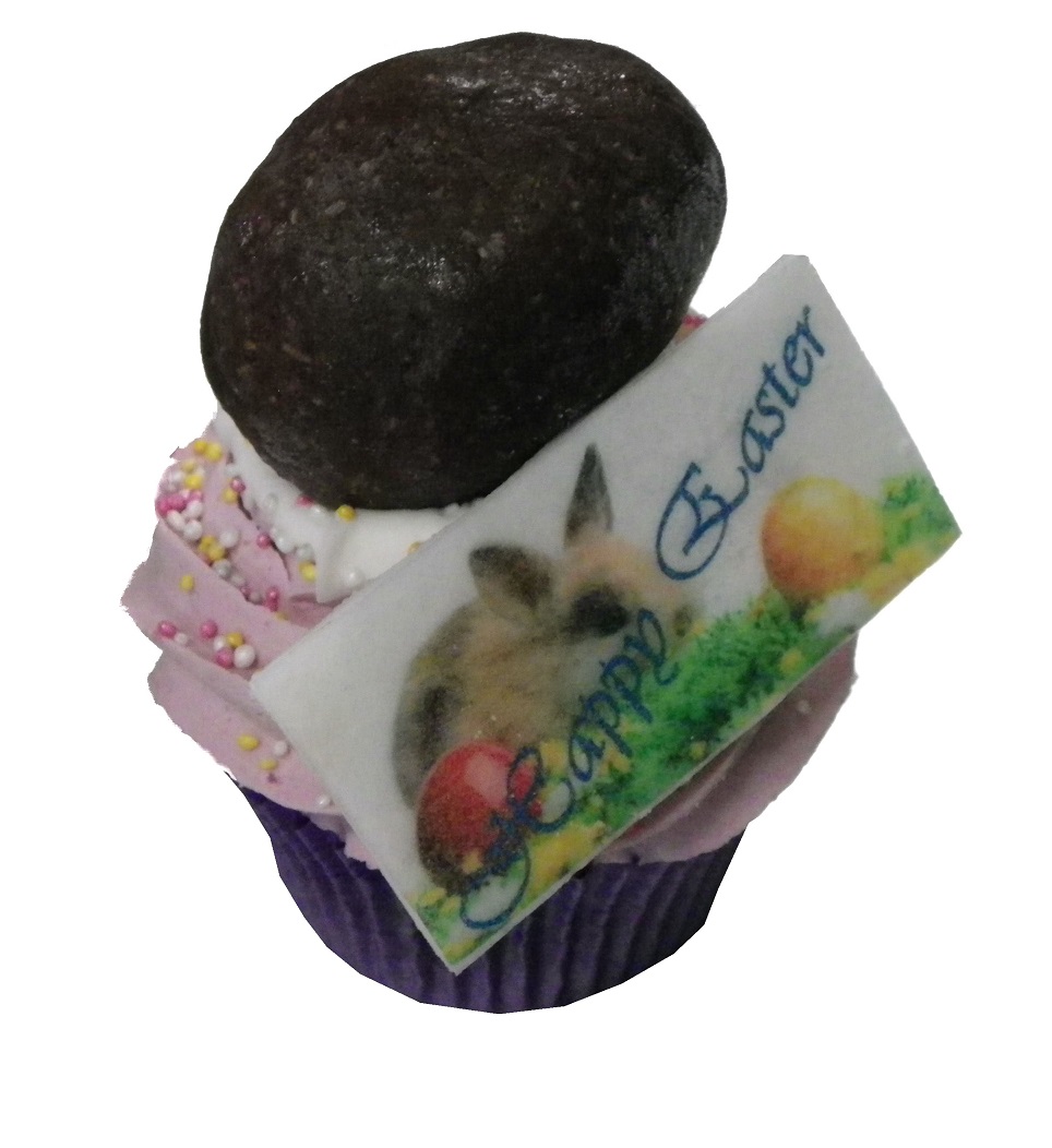 Honey & Custard Cream filled Happy Easter cupcake