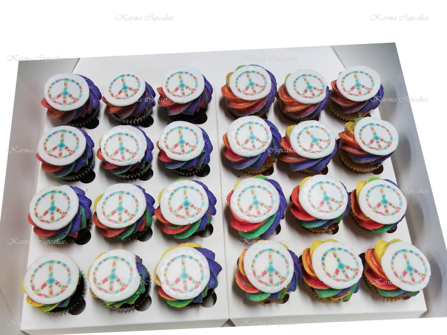 Rainbow Mini Cupcakes with Edible Image - Min 24