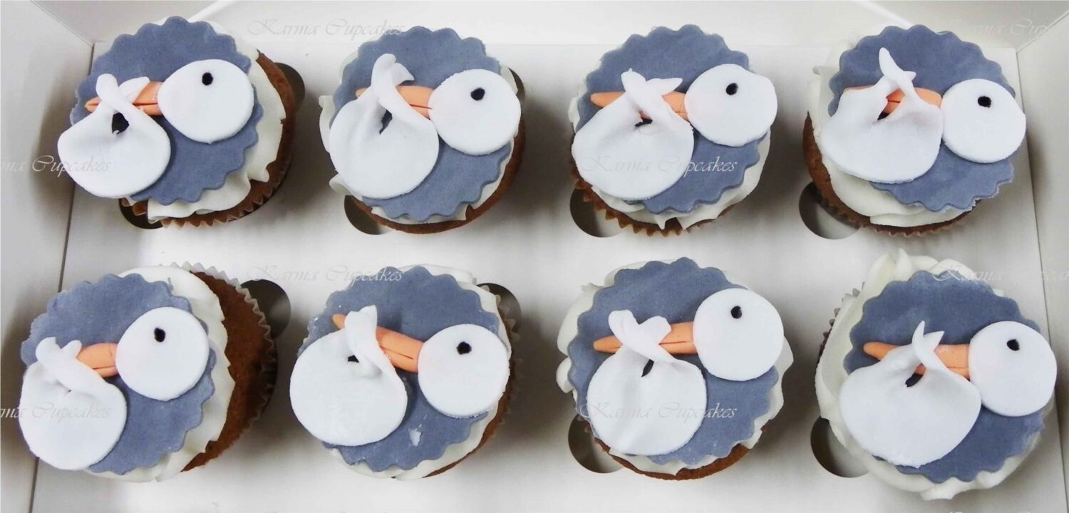 Stork delivering baby