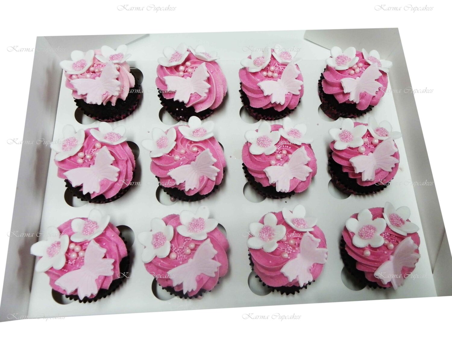 Blue and White Butterfly Cupcakes