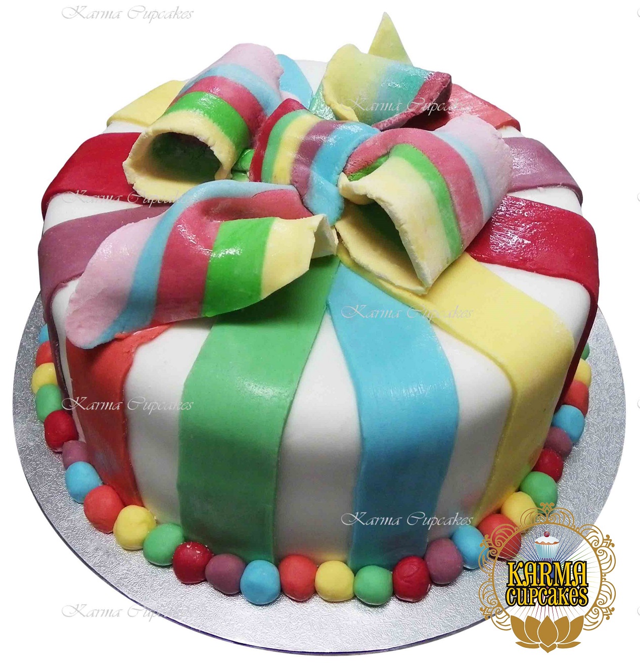 Rainbow Gateaux - Fondant Iced