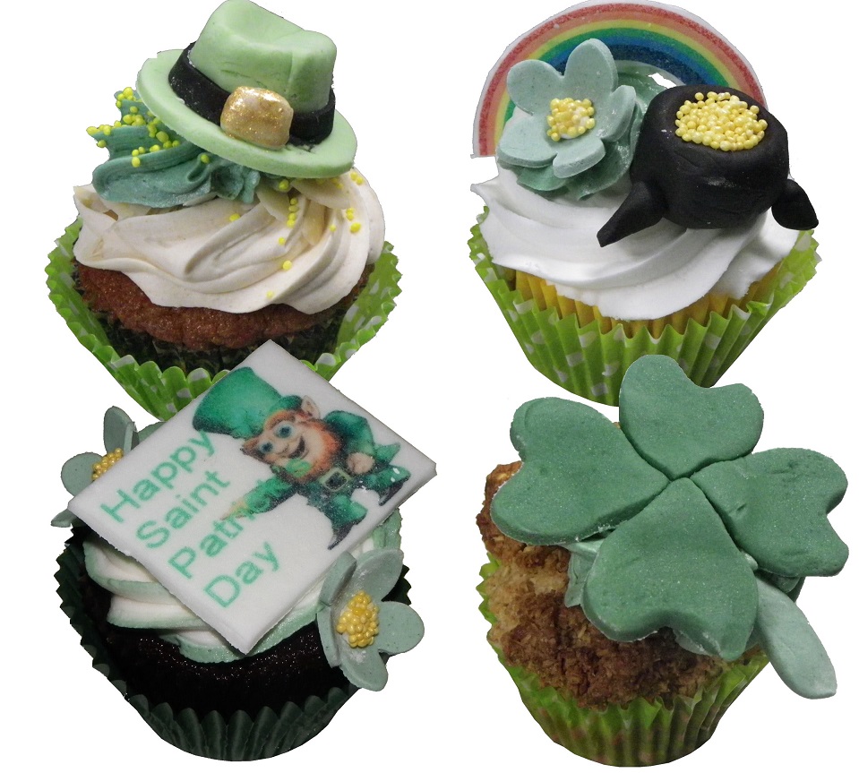 St Patrick's Day cupcakes. Gift box of 6 cupcakes