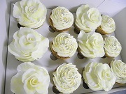 Classic White Sugar Rose Cupcakes