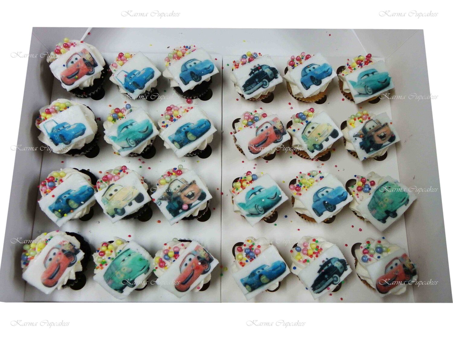 Cars Mini Cupcakes with square image
