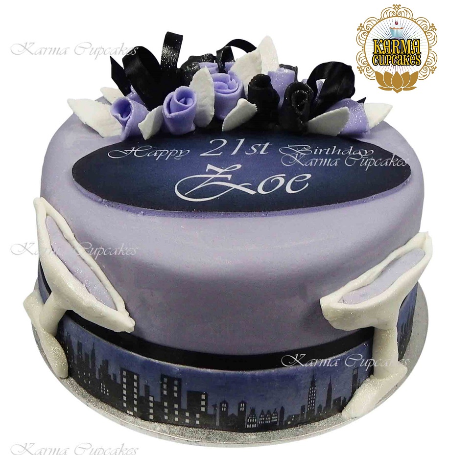 Cityscape 8" fondant iced Cake - Choose your colours