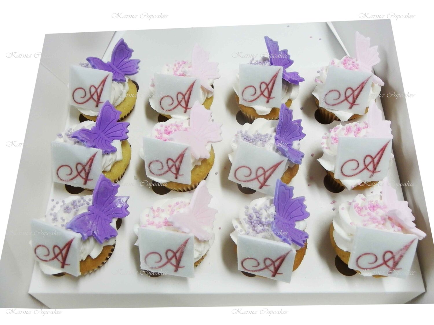 Edible Initials Image Cupcakes