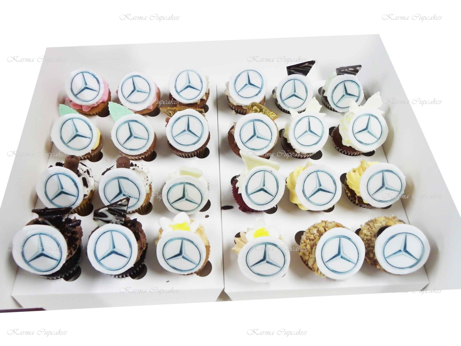 Round Logo on Gourmet Mini Cupcake - Min 24