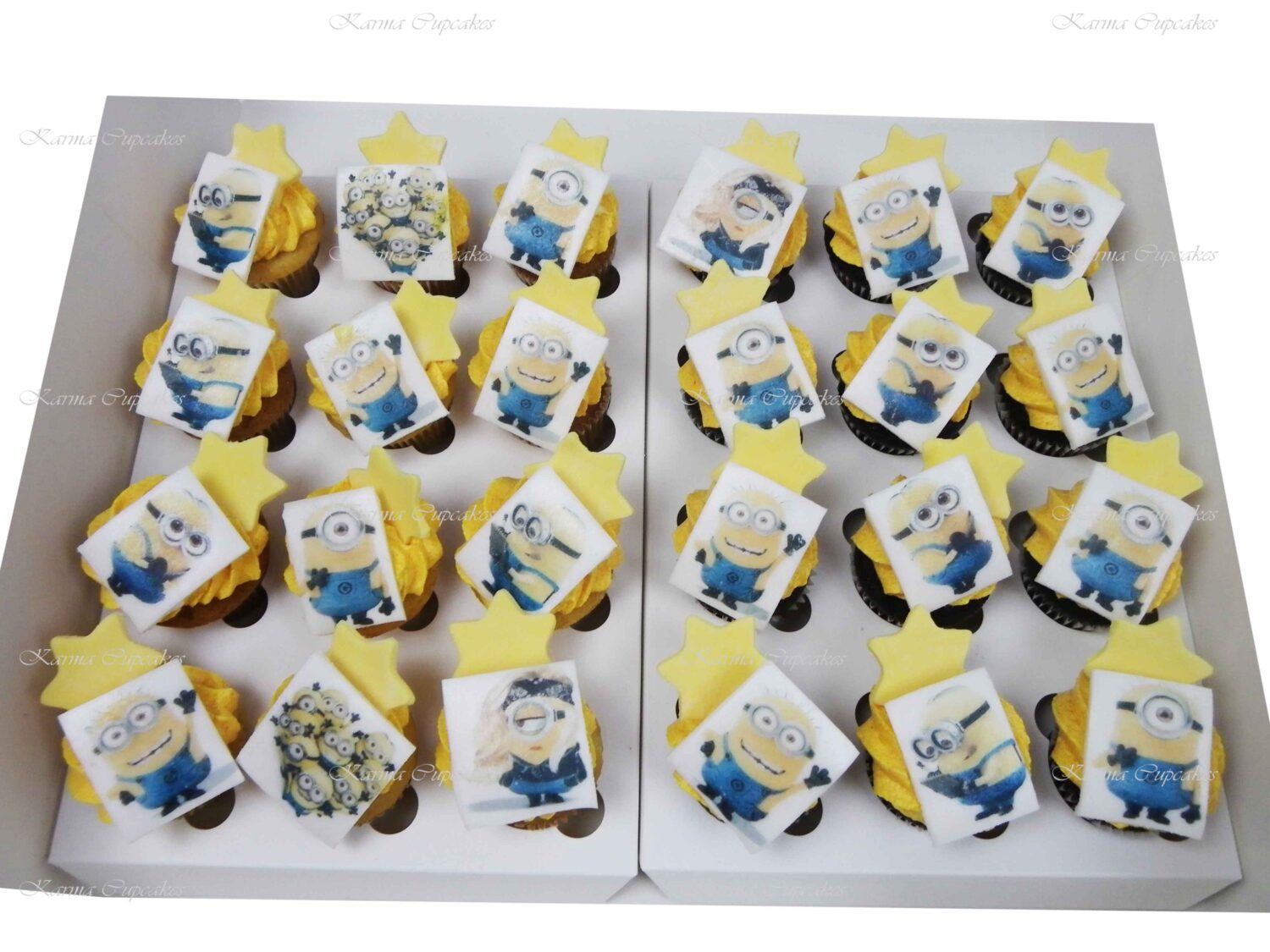 Minion Edible Image Mini Cupcakes