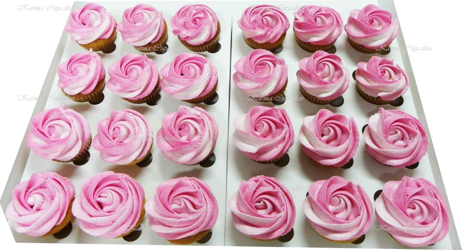 Classic Ombre Rose Swirl High Tea Cupcakes - choose your colour