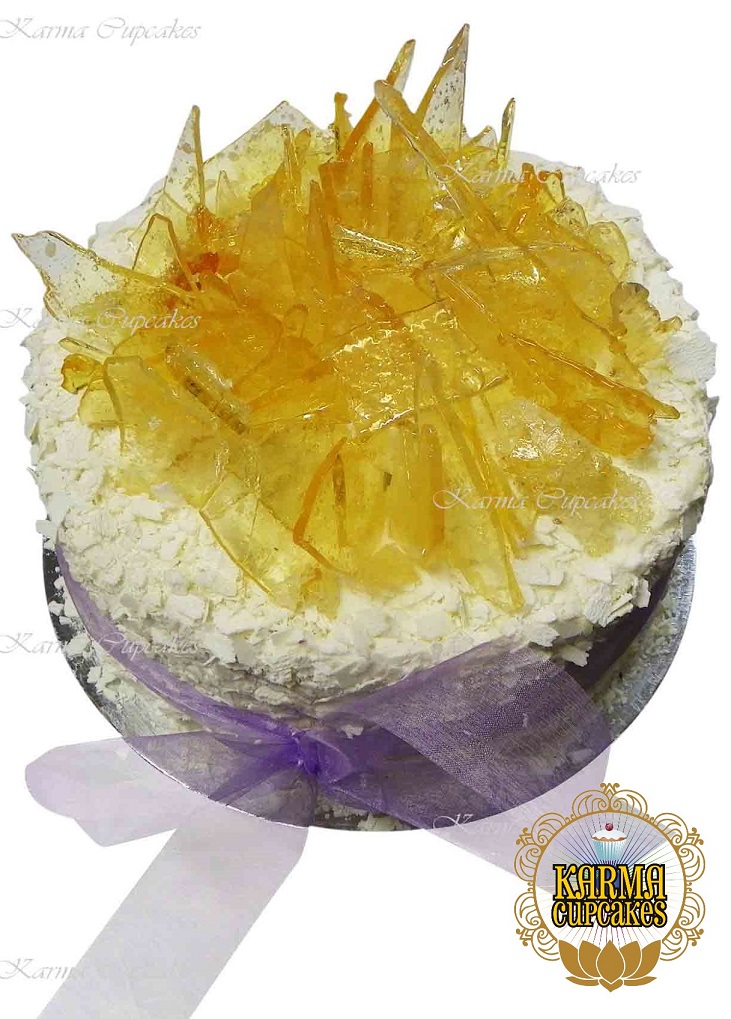 White Chocolate Gateaux with Toffee Shards