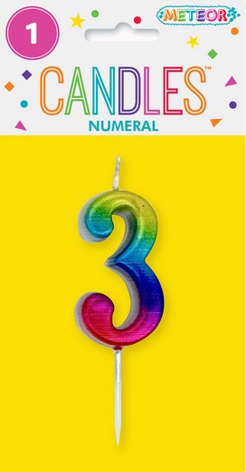Rainbow Mini Candle Number 3