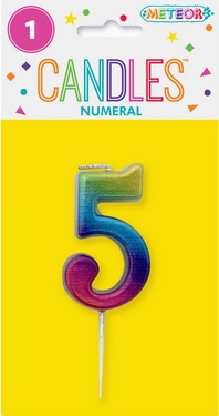 Rainbow Mini Candle Number 5