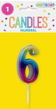 Rainbow Mini Candle Number 6