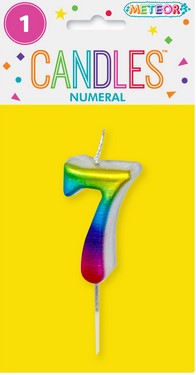 Rainbow Mini Candle Number 7
