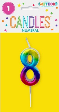 Rainbow Mini Candle Number 8